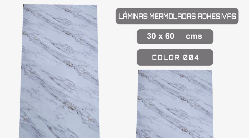 Wall Panel Ranurado - Láminas Marmoladas Adhesivas - Color 001 - 30x60 cm